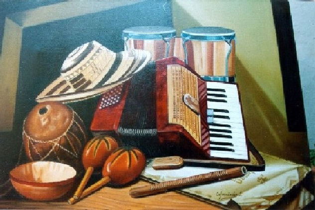 acordeon Oil Canvas Still Life Paintings