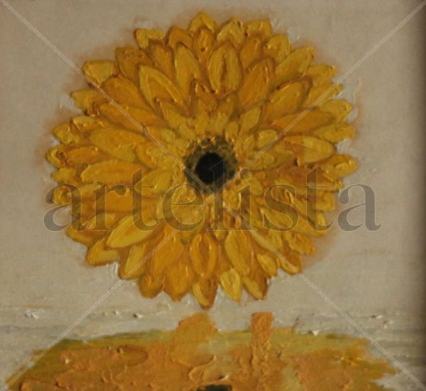 Flor amarilla Oil Card Floral Painting