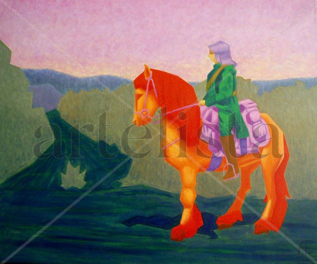 Caballo de batalla Oil Canvas Animals