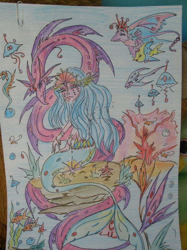 sirena y dragón marino