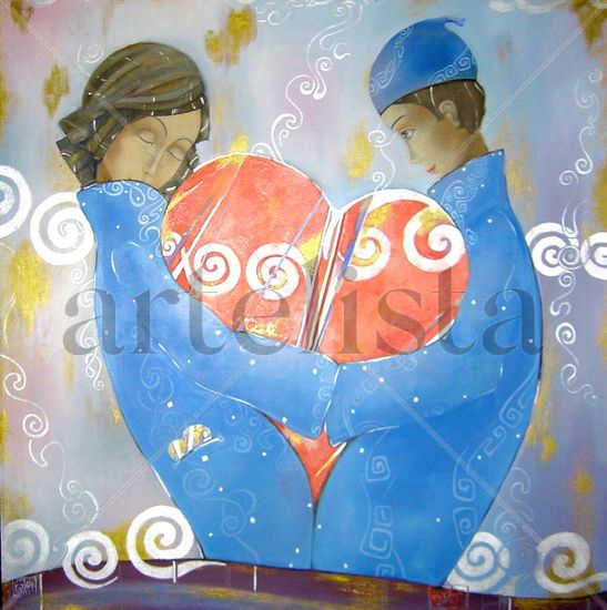 "Heart"  100x100 oil canvas 2006 (yuri kutyur) 