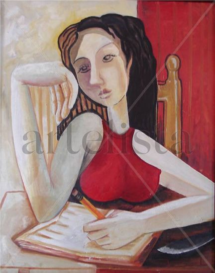 Leyendo Oil Canvas Figure Painting