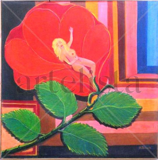 LA VIDA ES ROSA Oil Canvas Landscaping