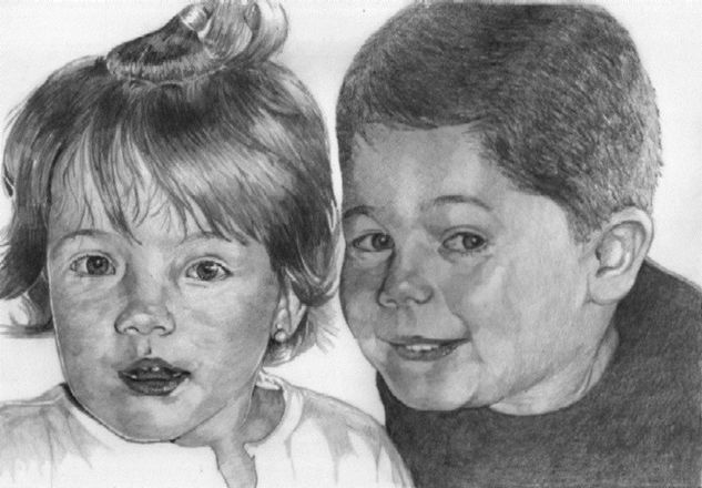 Hermanos Oil Paper Portrait