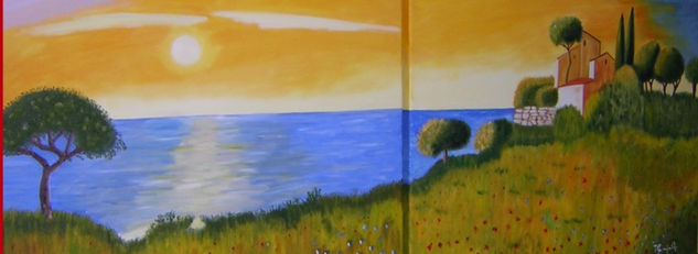 Campo y Mar Oil Canvas Landscaping