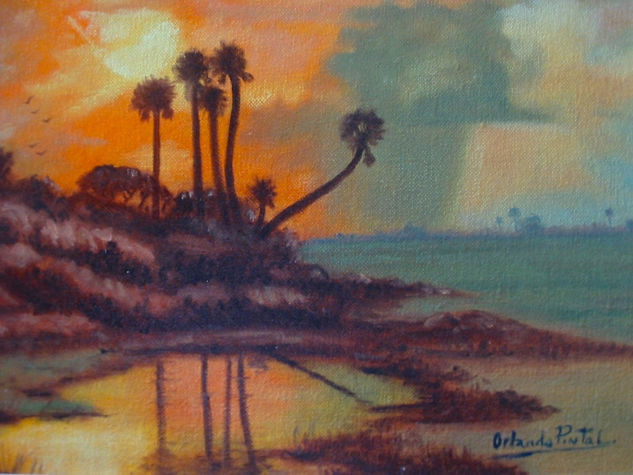 ATARDECER EN EL LLANO Oil Canvas Landscaping