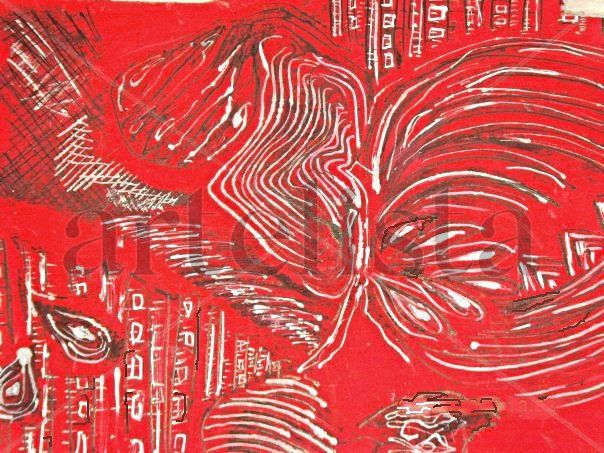 SUEÑO EN ROJO Woodcut