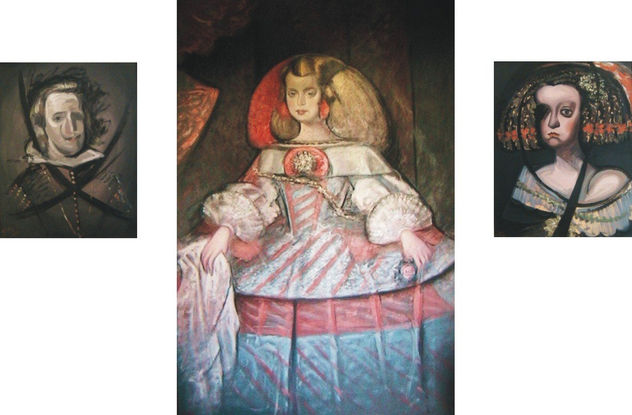 TRÍPTICO "INFANTA MARGARITA  FELIPE IV Y Dª MARIANA DE AUSTRIA"