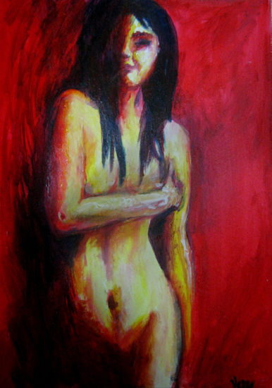 baja luz Acrylic Card Nude Paintings