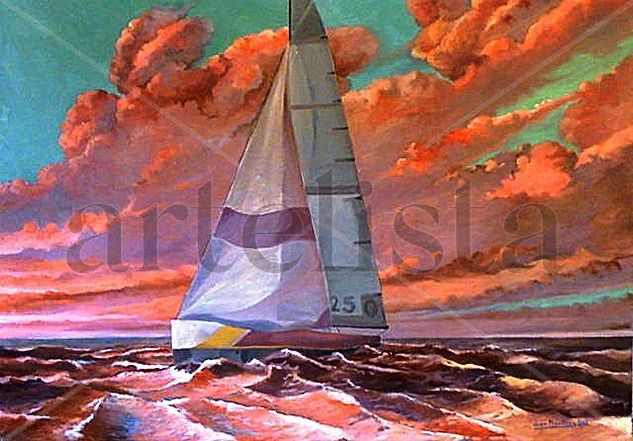 escena nautica Oil Panel Marine Painting