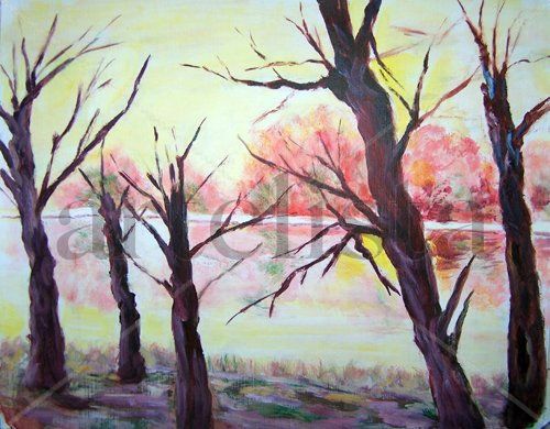 en el lago Acrylic Canvas Landscaping