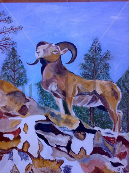 EL MUFLON Oil Canvas Animals