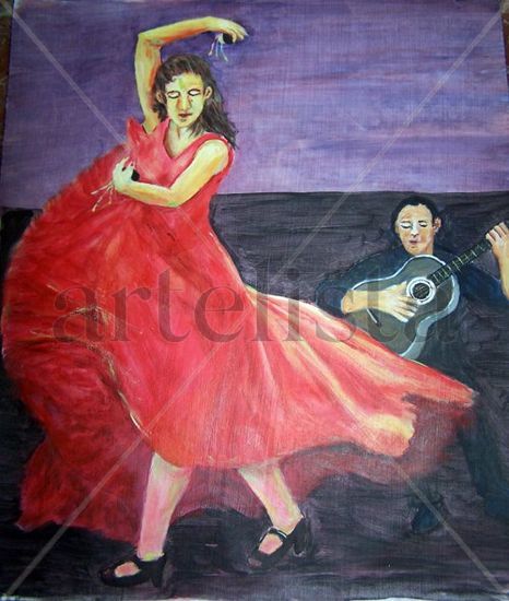 flamenco Acrylic Canvas Figure Painting