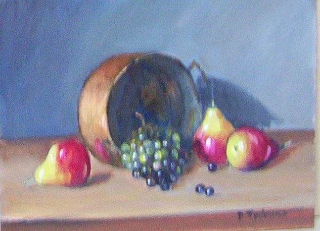 Peras y cobre Oil Panel Still Life Paintings