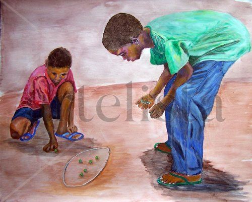 jugando a las canicas