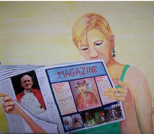 magazine Acrylic Canvas Figure Painting