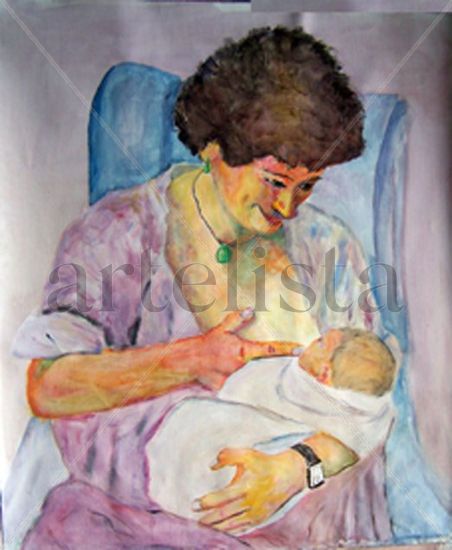 maternidad Acrylic Canvas Figure Painting