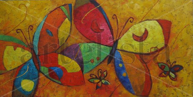 Mariposas de Primavera Oil Canvas Landscaping