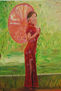 Mujer Oriental con Sombrilla