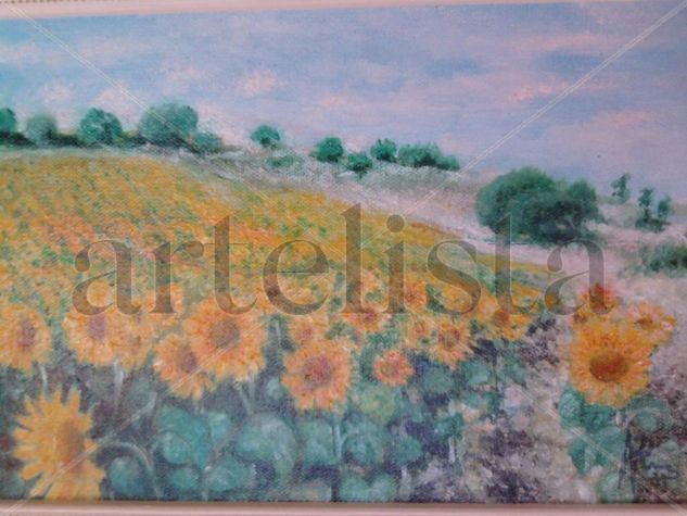 girasoles en el monte Oil Panel Landscaping