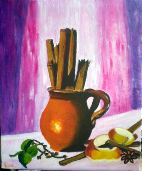 Canela y clavo Acrylic Canvas Still Life Paintings