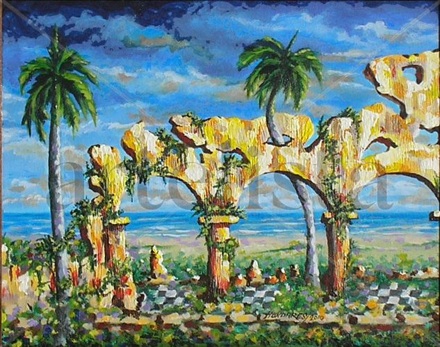 Ruina de las palmas Acrylic Canvas Landscaping