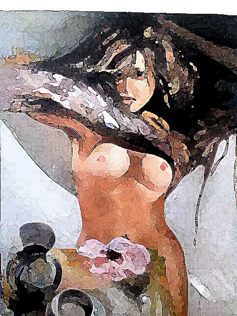 desnuda pincelada y espatula