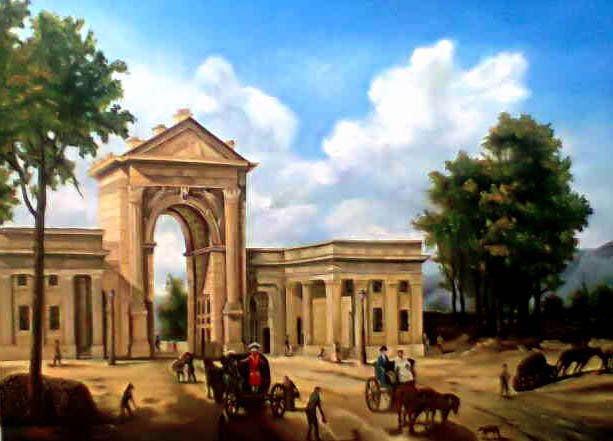 la puerta de paris Oil Canvas Landscaping