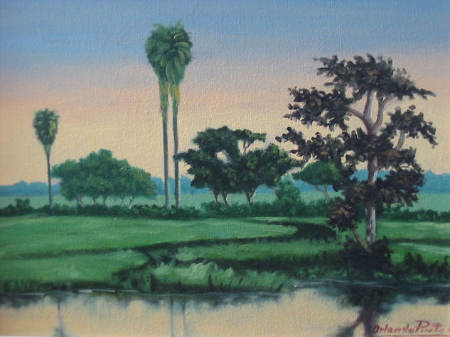 CAÑO EN EL LLANO Oil Canvas Landscaping