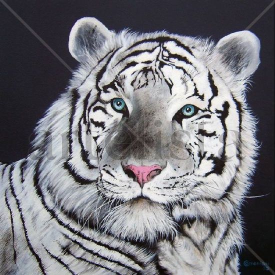 tigre branco Oil Textile Animals