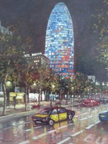 TORRE AGBAR Óleo Lienzo Paisaje