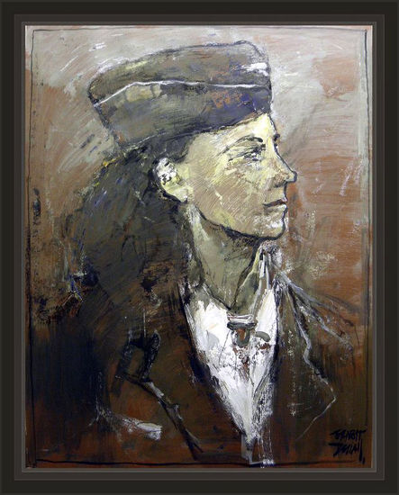 MUJERES-ALEMANAS-ALEMANIA-III REICH-WOMEN-GERMANY-WW2-PAINTINGS-PINTURAS-ART-ARTE-ERNEST DESCALS Óleo Cartulina Retrato