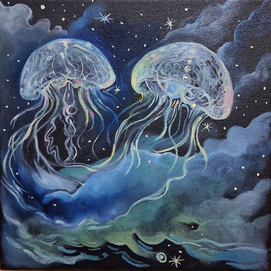 Medusas en el cielo Óleo Lienzo Otros