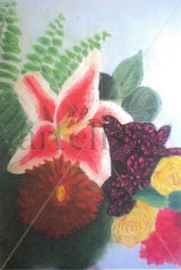 FLORES Pastel Paper Floral Painting