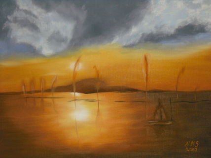 Atardecer en lago Dal