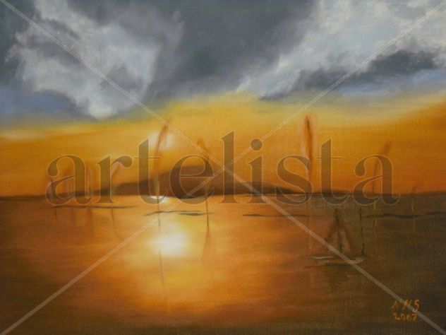 Atardecer en lago Dal