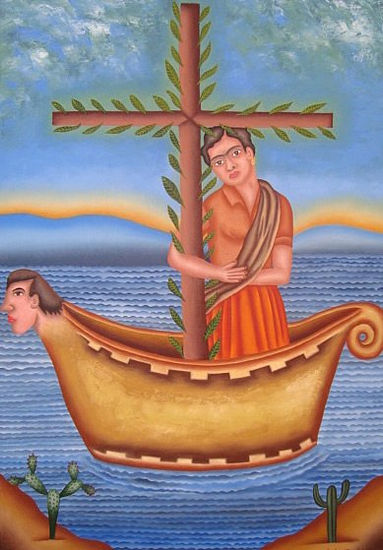 La barca de Frida Óleo Lienzo Paisaje