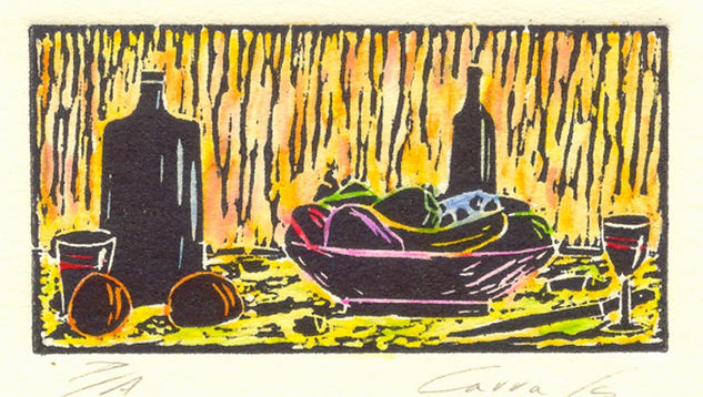 Bodegón de verano Linocut