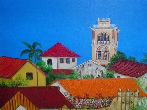 LA UNIVERSIDAD Oil Canvas Landscaping