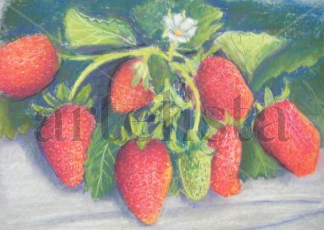 fresas Pastel Paper Still Life Paintings