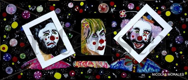 EL CIRCO DE LA VIDA II Mixed media Panel Portrait