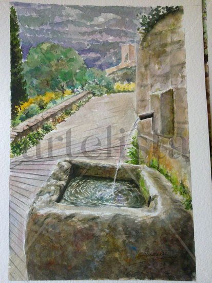 Fuente de la Pedriza (Cazorla ) Acuarela Papel Paisaje