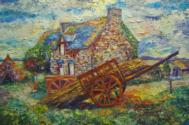 La casa en Bretagne Oil Canvas Landscaping