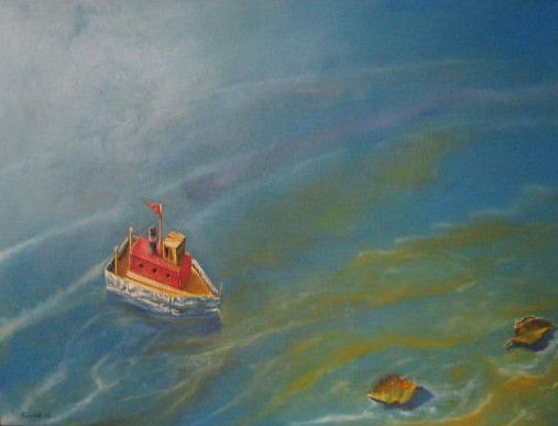 barco de lata Oil Canvas Landscaping