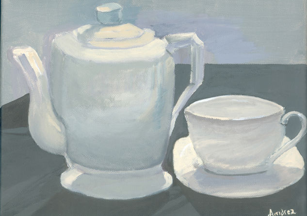 Tea Time Acrylic Canvas Still Life Paintings