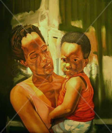 La madonna y el niño Oil Canvas Portrait