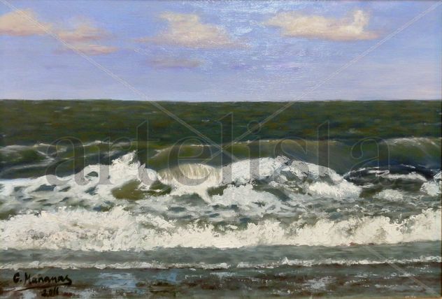 Mar revuelto en Chipiona.