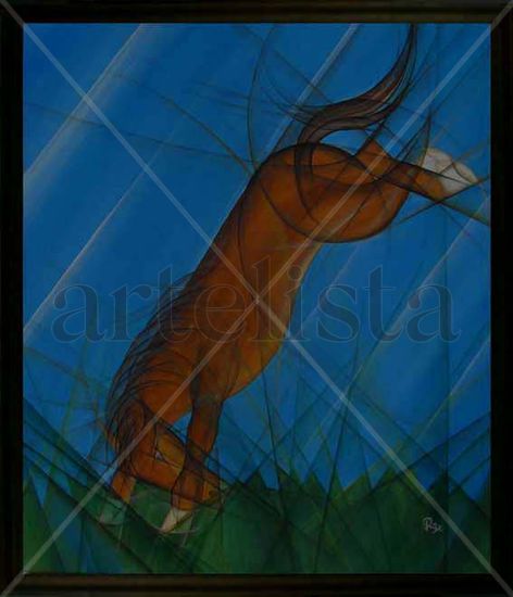 CABALLO CABEZA ABAJO Acrylic Canvas Animals