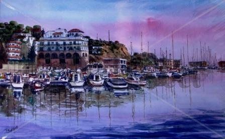 Puerto de Arenys de Mar (Barcelona) Watercolour Paper Landscaping