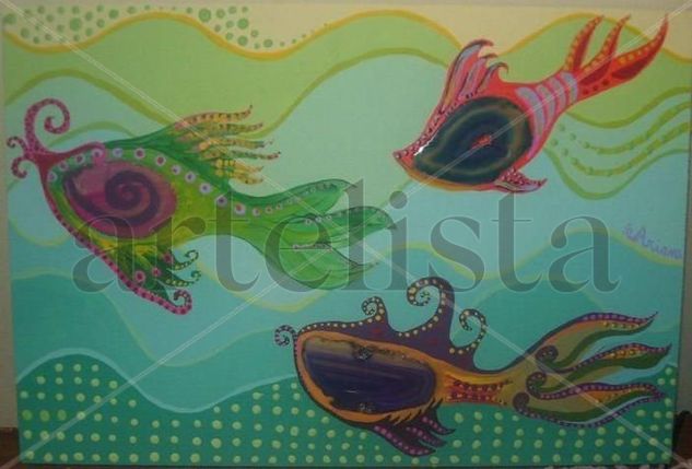 Corrientes de movimiento Acrylic Panel Marine Painting